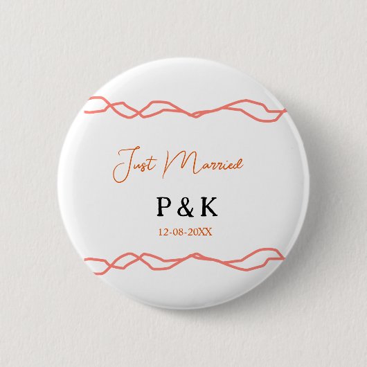 Nur verheiratet fügen Sie ein Paar Namen Datum rot Button (Vorderseite)