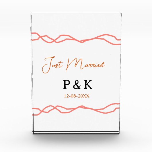 Nur verheiratet fügen Sie ein Paar Namen Datum rot Fotoblock (Vorderseite)