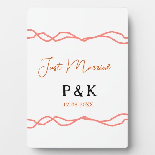 Nur verheiratet fügen Sie ein Paar Namen Datum rot Fotoplatte (Vorderseite)