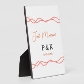 Nur verheiratet fügen Sie ein Paar Namen Datum rot Fotoplatte (Seite)