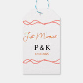 Nur verheiratet fügen Sie ein Paar Namen Datum rot Geschenkanhänger (Rückseite)