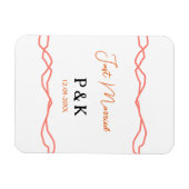 Nur verheiratet fügen Sie ein Paar Namen Datum rot Magnet (Horizontal)