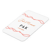 Nur verheiratet fügen Sie ein Paar Namen Datum rot Magnet (Linke Seite)