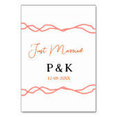 Nur verheiratet fügen Sie ein Paar Namen Datum rot Tischnummer (Rückseite)