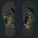 Nur verheiratet Gold Foil Brille Flip Flops Badesandalen<br><div class="desc">Nur verheiratete Imitate Gold Foil Typografy Bride Beach oder Hochzeit in Urlaubsort Flip Flops</div>