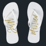 Nur verheiratet Gold Foil Brille Flip Flops Badesandalen<br><div class="desc">Nur verheiratete Imitate Gold Foil Typografy Bride Beach oder Hochzeit in Urlaubsort Flip Flops</div>