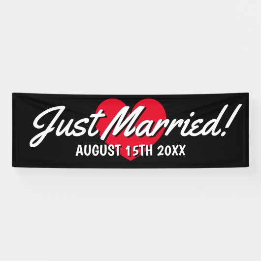 Nur verheiratet große Outdoor-Banner mit Hochzeits Banner (Horizontal)