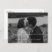 Nur verheiratet handgeschriebenes minimalistisches postkarte (Vorne/Hinten)