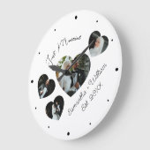 Nur verheiratet Hochzeit Foto Collage Wall Uhr (Winkel)