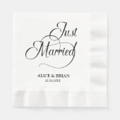 Nur verheiratet Hochzeitscocktail Napkins Serviette (Vorderseite)