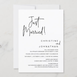 Nur verheiratet, Hochzeitsessen Party Einladung