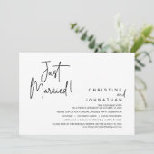 Nur verheiratet, Hochzeitsessen Party Einladung (Stehend Vorderseite)