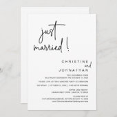 Nur verheiratet, Hochzeitsessen Party Einladung (Vorne/Hinten)