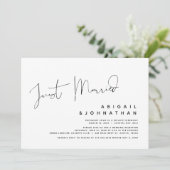 Nur verheiratet, Hochzeitsfeier Party Einladung (Stehend Vorderseite)