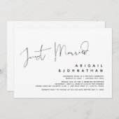 Nur verheiratet, Hochzeitsfeier Party Einladung (Vorne/Hinten)