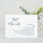 Nur verheiratet, Hochzeitsfeier Party Einladung (Stehend Vorderseite)