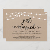 Nur verheiratet, Hochzeitsfeier Party Einladung (Vorne/Hinten)