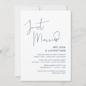 Nur verheiratet, Hochzeitsfeier Party, Navy Blue Einladung (Vorderseite)