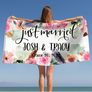 Nur verheiratet, Hochzeitsprichwörter, Foto-Prophe Strandtuch