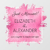 Nur verheiratet! Hot Pink Imitats Foil Fensteraufkleber (Blatt)