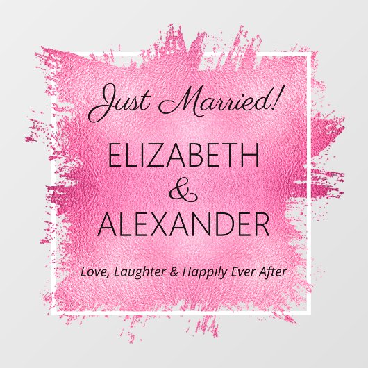 Nur verheiratet! Hot Pink Imitats Foil Fensteraufkleber (Blatt)