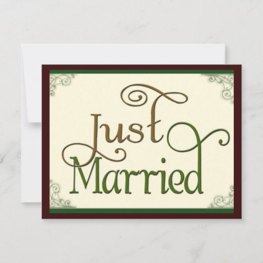 Nur verheiratet im lustigen Schriftart Ankündigung (Vorderseite)