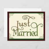 Nur verheiratet im lustigen Schriftart Ankündigung (Vorne/Hinten)