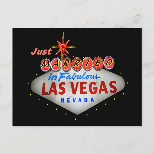 Nur verheiratet in Vegas Hochzeitskarten Ankündigungspostkarte (Vorderseite)