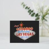 Nur verheiratet in Vegas Hochzeitskarten Ankündigungspostkarte (Stehend Vorderseite)
