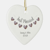 Nur verheiratet lila und Perlenschmuck Keramik Ornament (Rechts)