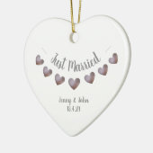 Nur verheiratet lila und Perlenschmuck Keramik Ornament (Links)