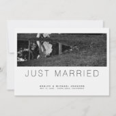 Nur verheiratet Minimalistische Foto Hochzeit Ankü Einladung (Vorderseite)