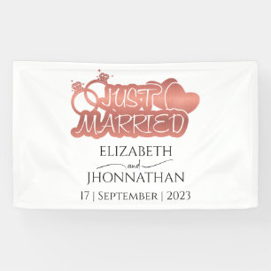 Nur verheiratet Moderne Rose Gold Foil Banner