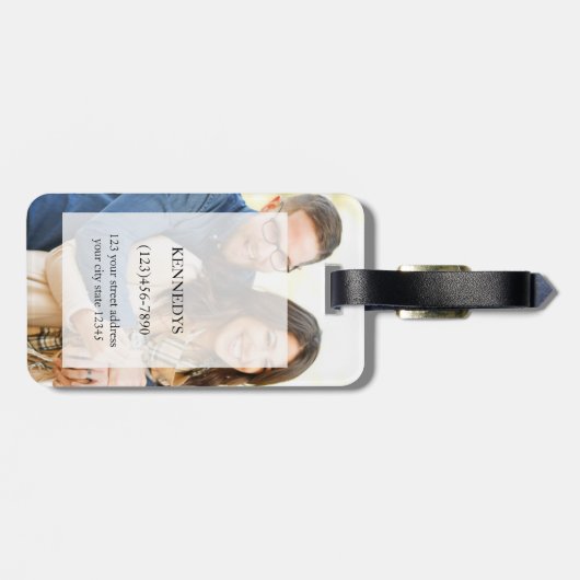 Nur verheiratet Mr. und Mrs. Foto Gepäckanhänger (Rückseite horizontal)