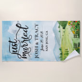 Nur verheiratet, Mr. und Mrs., neu verheiratet, Fl Strandtuch (Vorderseite)