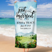 Nur verheiratet, Mr. und Mrs., neu verheiratet, Fl Strandtuch
