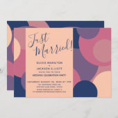 Nur verheiratet! Nur Empfang mit farbigen Kreisläu Einladung (Vorne/Hinten)