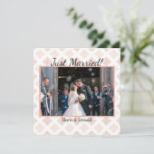Nur verheiratet Peach Blush Damask Feiertagskarte