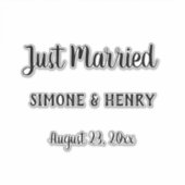 Nur verheiratet Personalisiert mit Namen Hochzeitd Aufkleber (Vorderseite)