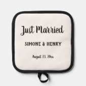 Nur verheiratet Personalisiert mit Namen Hochzeitd Topflappen (Vorderseite)