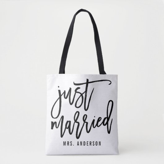 Nur verheiratet Personalisierte Flitterwochen Tasche (Vorderseite)