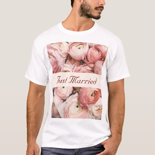 Nur verheiratet, Rosa Rosen, Liebe ist in der Air  T-Shirt (Vorderseite)