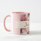 Nur verheiratet, Rosa Rosen, Liebe ist in der Air  Tasse (Links)