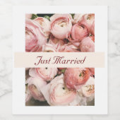 Nur verheiratet, Rosa Rosen, Liebe ist in der Air Weinetikett (Einzelnes Label)