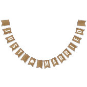 Nur verheiratet Rustikal Burlap Neutral Beige Boho Wimpelkette (Alle)