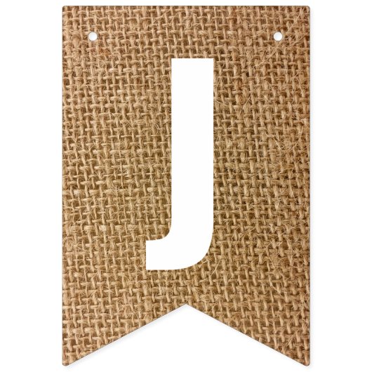 Nur verheiratet Rustikal Burlap Neutral Beige Boho Wimpelkette (Zweite Fahne)