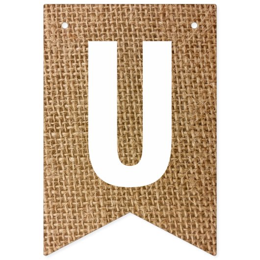 Nur verheiratet Rustikal Burlap Neutral Beige Boho Wimpelkette (Dritte Fahne)