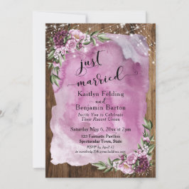 Nur verheiratet rustikale Wasserfarben Floral & Li Einladung