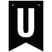 Nur verheiratet Schwarz-weiß modern Minimalistisch Wimpelkette (Dritte Fahne)