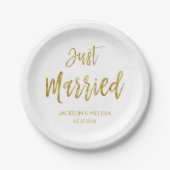 Nur verheiratet Teller von White and Gold Foil Pap (Vorderseite)